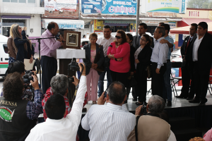 Periodistas conmemoración del Día de la Libertad de Expresión,  en la Plazuela “Miguel Hidalgo” de Tepeji del Río.