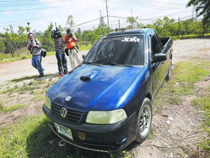 En este vehículo fue tiroteado Jorge Alberto Banegas, queriéndolo callar.