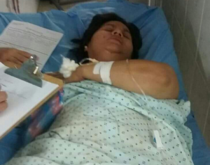 La periodista Dunia Montoya, permanece hospitalizada tras la golpiza por los elementos de Fusina.