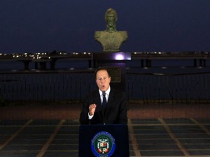 l presidente panameño, Juan Carlos Varela, habla durante una alocución nacional en Ciudad de Panamá 