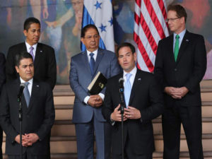 Marco Rubio en su visita a Honduras el pasado 31 de mayo