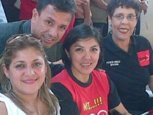 En plena campaña junto a Patricia Murillo, Silvia Ayala y Victor.