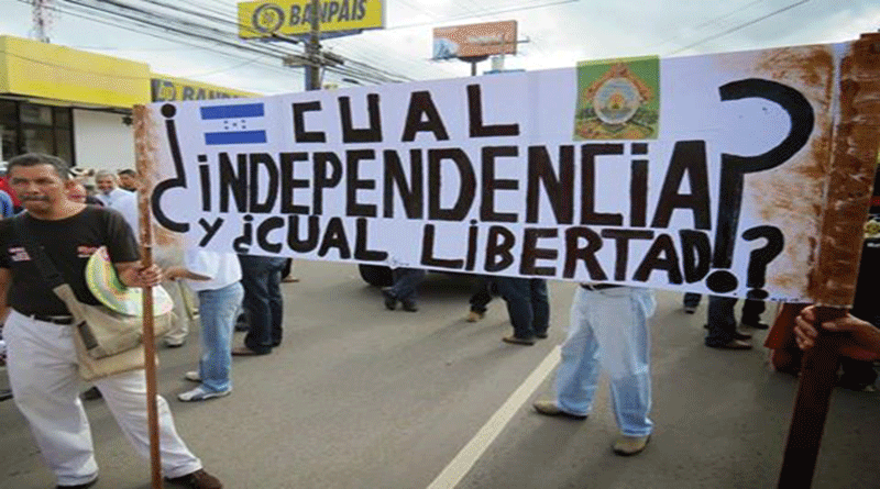 Honduras celebra independencia bajo el servilismo y obediencia a las decisiones del Gobierno de Estados Unidos