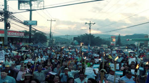 as antorchas contra la corrupción en Honduras