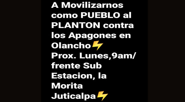 Anuncian plantón en Olancho