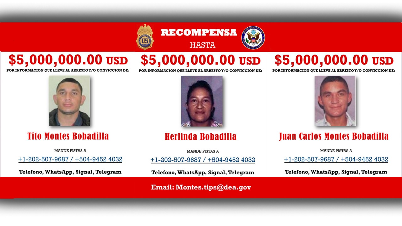 EE UU ofrece USD 15 millones por narco familia hondureña